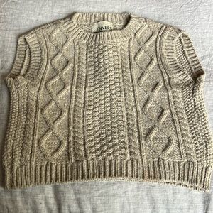 OLYMPE wool sweater cable pattern no sleeves